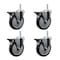 Service Caster 5 Inch Thermoplastic  Rubber Wheel Swivel 58 Inch Threaded Stem Caster Set with Brake SCC SCC-TS20S514-TPRB-PLB-58212-4 - alternate 1